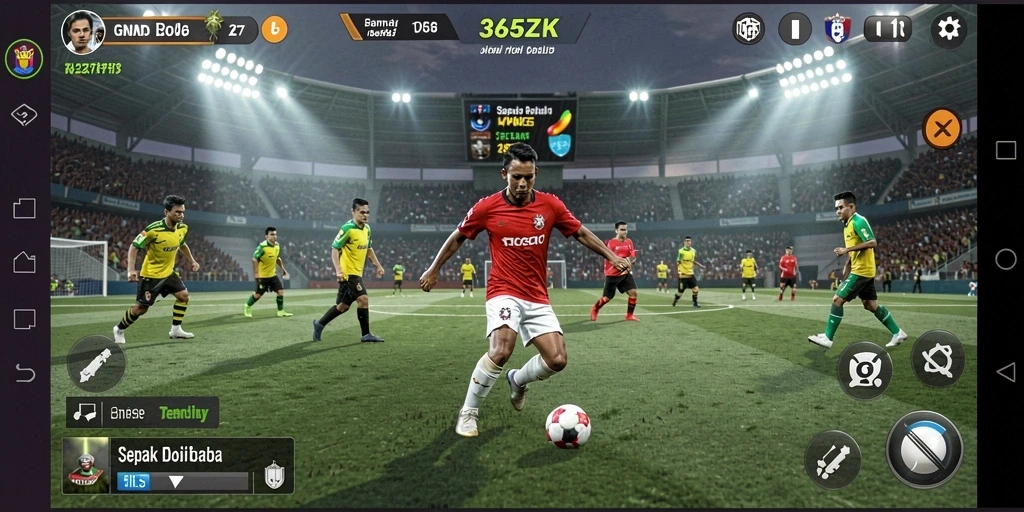 Tampilan gameplay menarik dari 365ZK dalam pertandingan sepak bola.