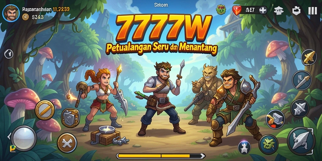 Tangkapan layar gameplay 7777W yang menampilkan aksi seru dan eksplorasi dunia.