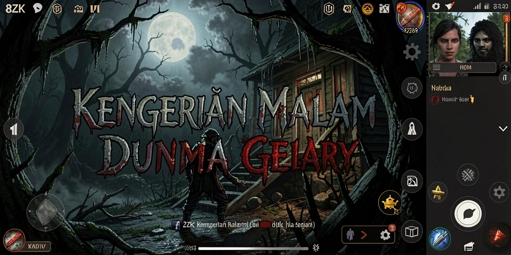 Gameplay menakutkan dalam dunia yang gelap dan misterius.