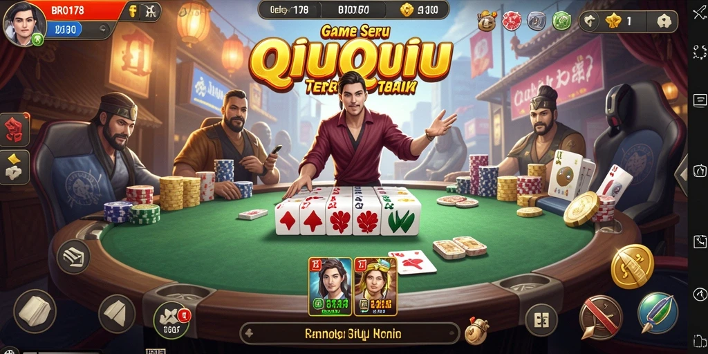 Tampilan seru dari gameplay QiuQiu di BRO178.