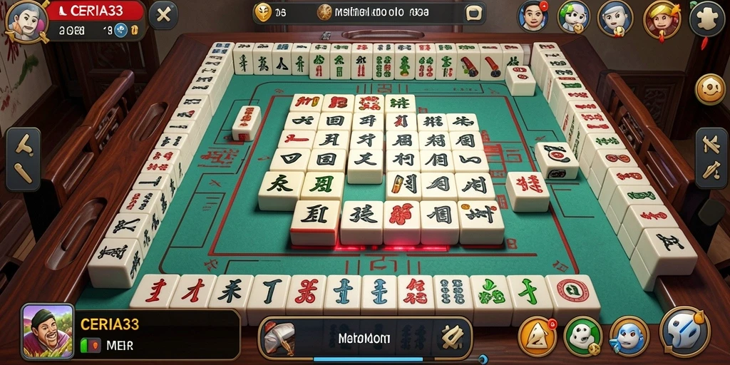 Tangkapan layar menunjukkan gameplay Mahjong yang seru dan interaktif.
