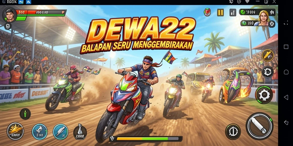 Gameplay balapan seru di DEWA22 dengan grafik menawan.
