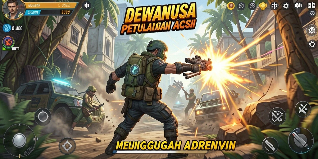 Screenshot gameplay DEWANUSA menampilkan aksi pertempuran yang mendebarkan.
