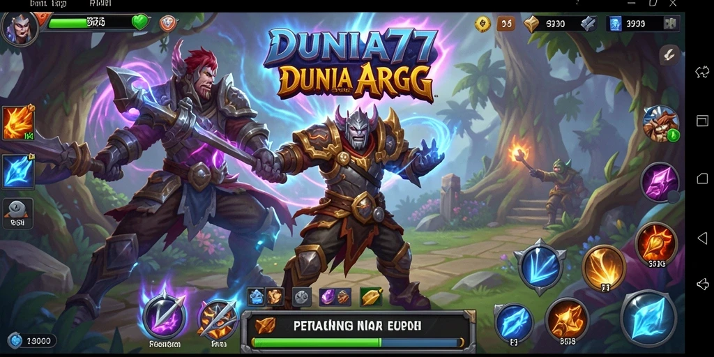 Tampilan gameplay menegangkan dalam <strong>DUNIA77</strong> menunjukkan aksi pertarungan seru.