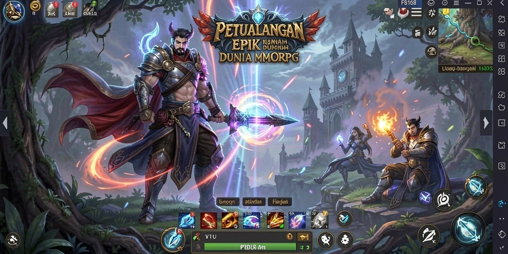 Tampilan gameplay seru di dunia MMORPG FB168.