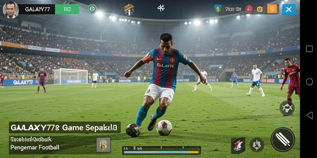 Gameplay seru GALAXY77 dengan aksi sepak bola mendebarkan.