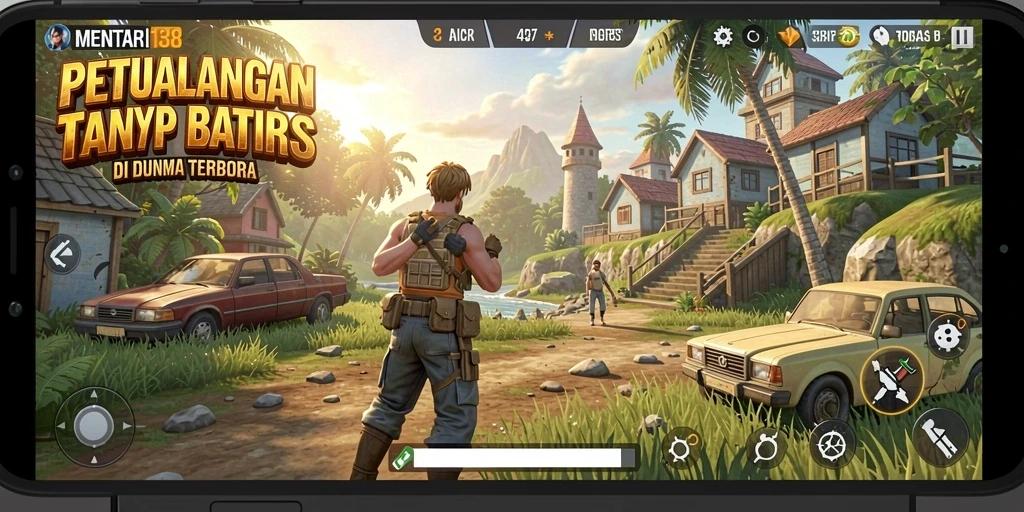 Screenshot gameplay MENTARI138 menampilkan petualangan di dunia terbuka.