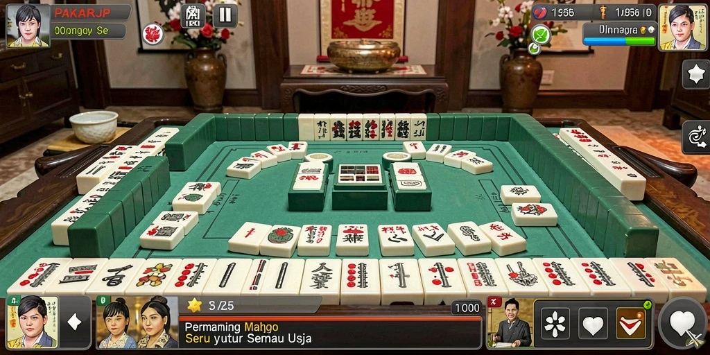 Tampilan gameplay Mahjong yang seru dan mengasyikkan di PAKARJP.