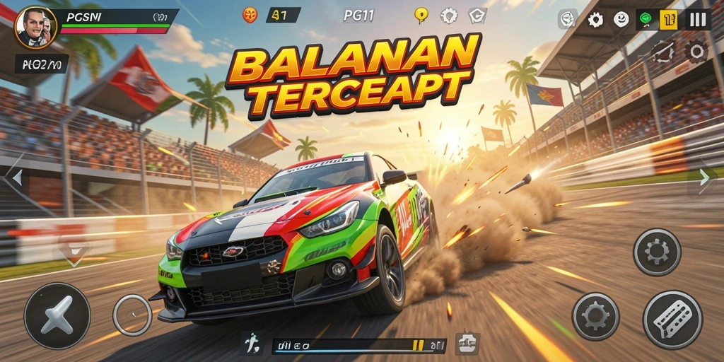 Screenshot PG11 menampilkan balapan seru dengan grafis yang menakjubkan.