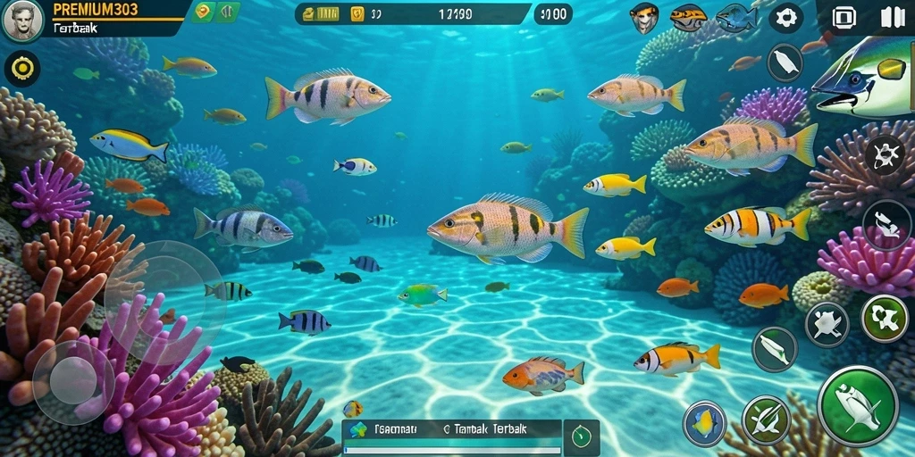Tangkapan layar menampilkan gameplay seru Tembak Ikan PREMIUM303.