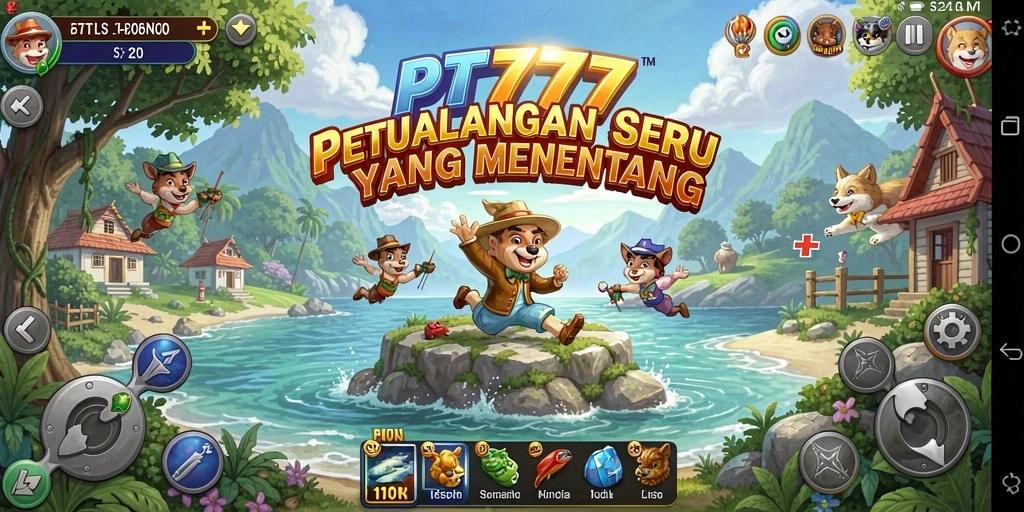 Screenshot utama PT777 menampilkan gameplay seru di dunia petualangan.