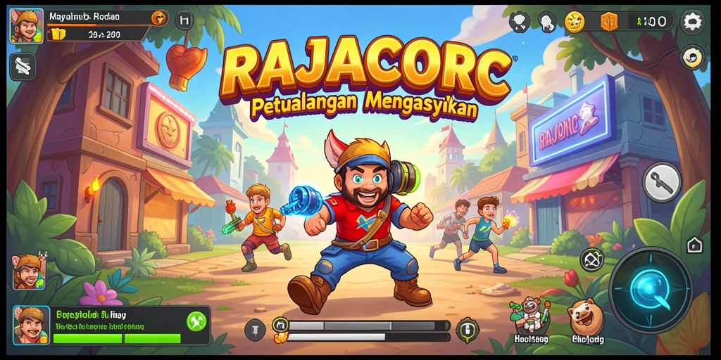 Screenshot gameplay RAJACORC dengan karakter dan aksi seru.