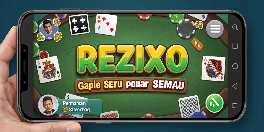 Tampilan gameplay seru REZIXO dalam permainan Gaple.