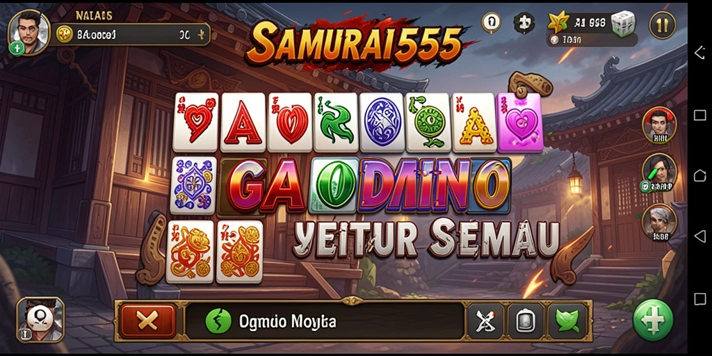 Screenshot gameplay SAMURAI555 menampilkan momen seru bermain Domino.