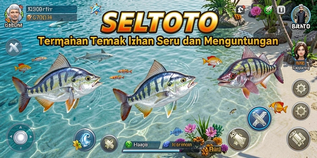 Tampilan gameplay menarik di SELTOTO saat menembak ikan.