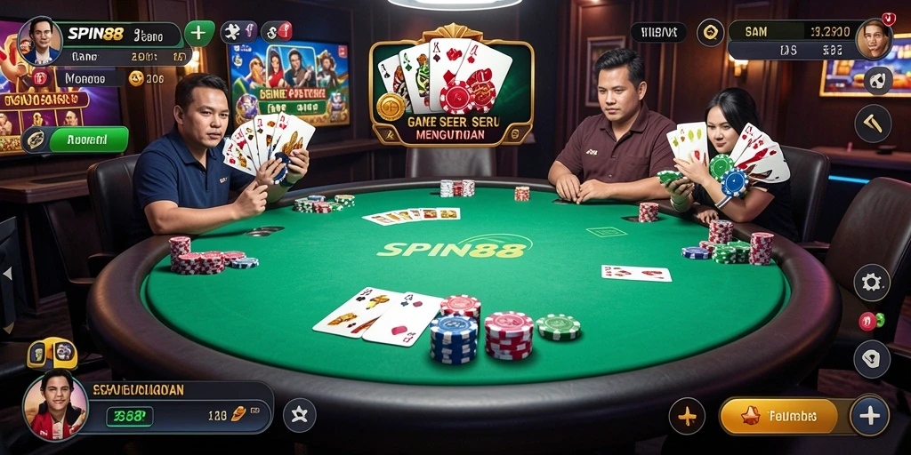 Tampilan utama gameplay SPIN88 dengan aksi Poker yang intens.