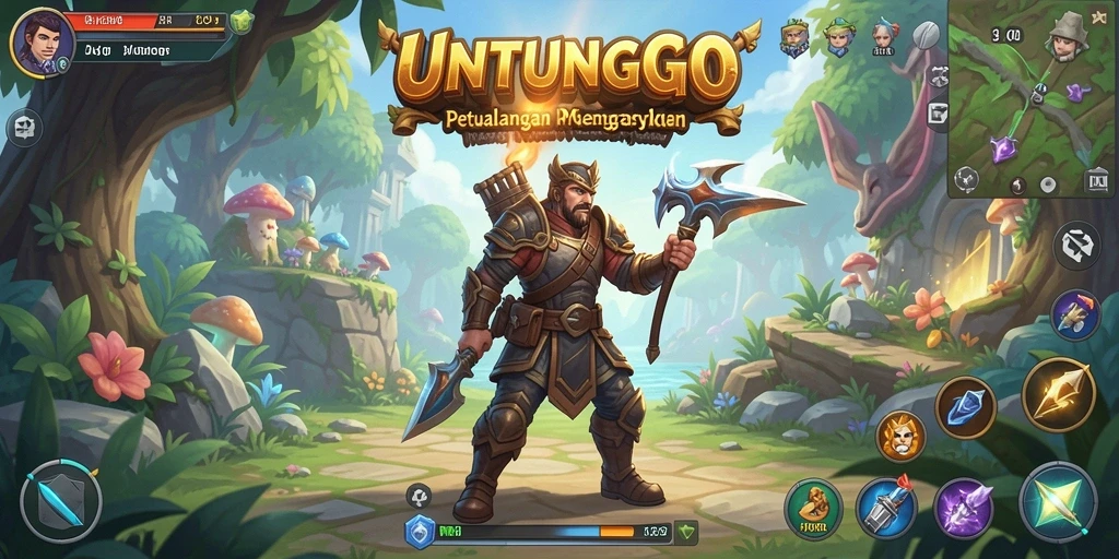 Tampilkan aksi seru dalam game RPG UNTUNGGO.